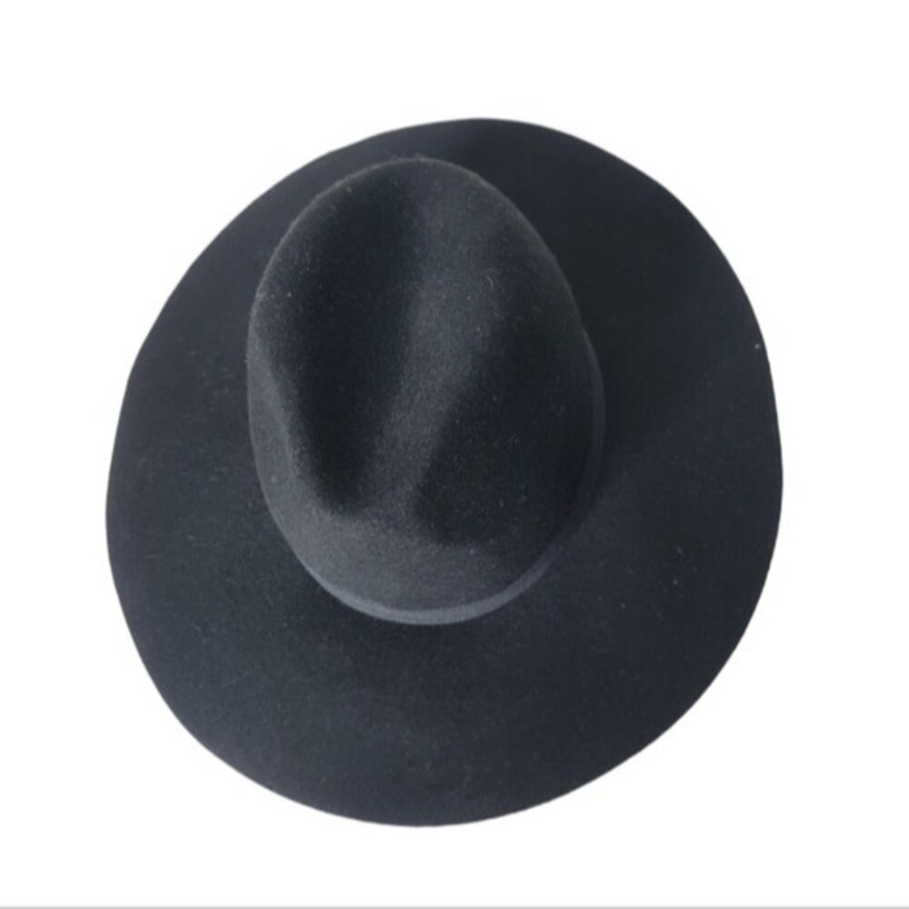 J Crew black Italian Wool wide brim Hat Italy size M/L NWT